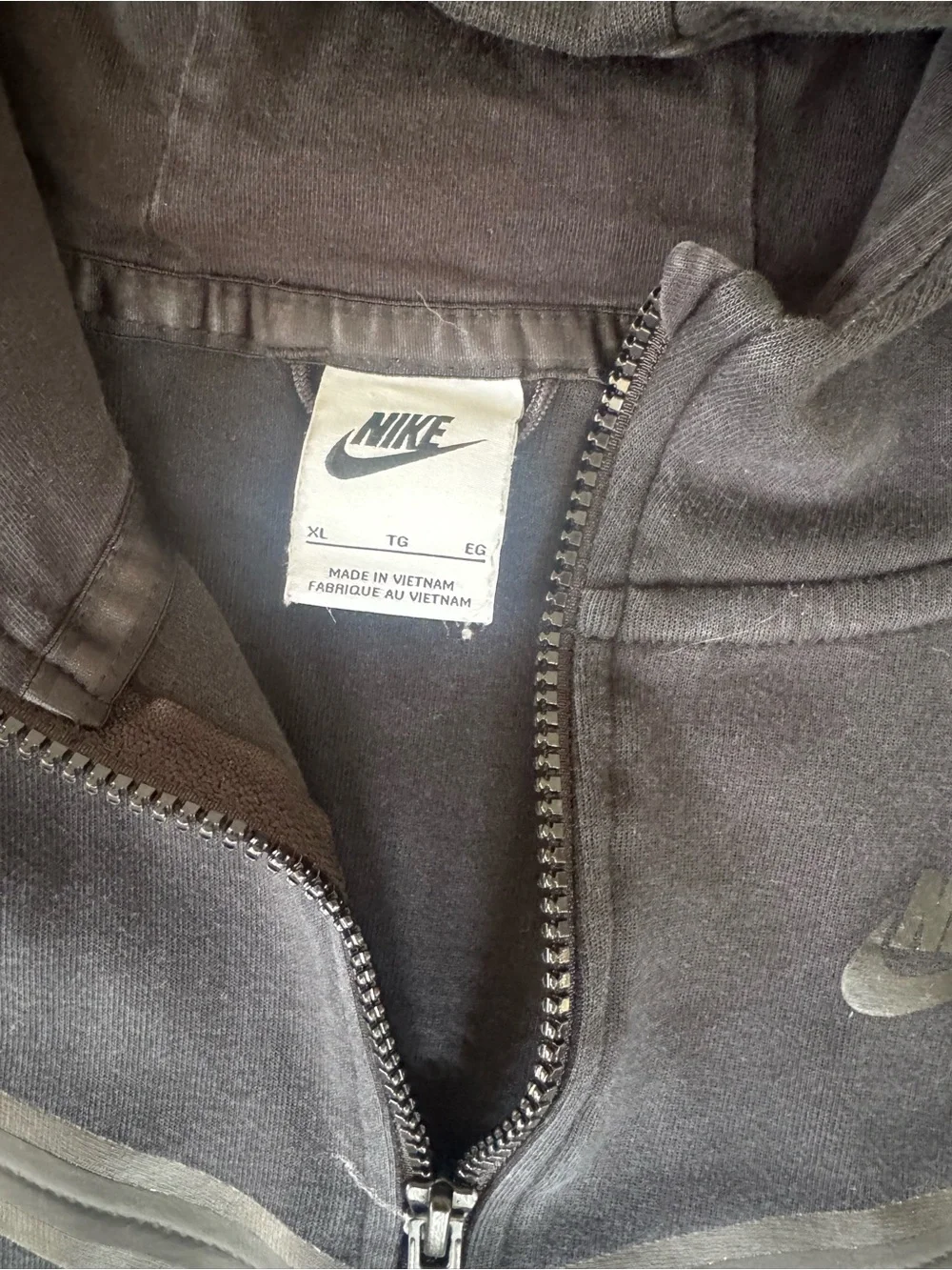 Youth Nike Tech Black Hooded Performance Zip Jacket - XL